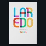 Laredo Texas Mid Century, Pop Art, Imitatie Canvas Print<br><div class="desc">Laredo Texas klassiek retro teruggooistijl vanaf de jaren '70 en '80. Heldere primaire kleuren in de abstracte kunststijl van de 20e eeuw met eenvoudige geometrische elementen.  pop kunst. Eenvoudig gedurfd,  je eigen woonplaats hardop draag.</div>
