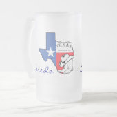 Laredo, Texas State Map met Star, Boots, Pet Mok (Voorkant links)