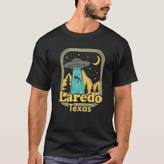 Laredo Texas Ufo Alien 80s Retro State Pride T-shirt (Voorkant)