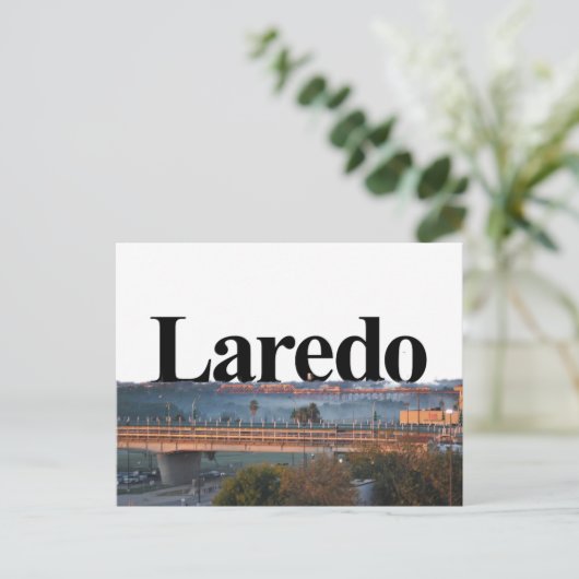 Laredo, TX Skyline met Laredo in de Sky Briefkaart (Staand voorkant)