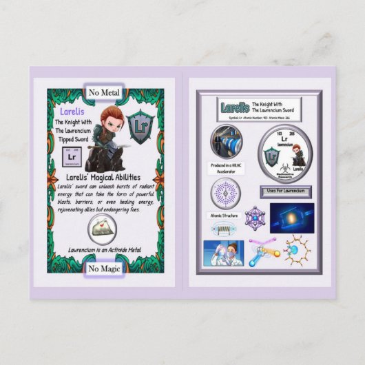 Larelis - Ridder Lawrencium Zwaard Briefkaart (Achterkant)