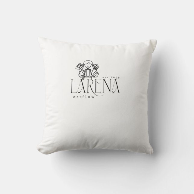 LARENA Artflow – Bloemig Logo Embleem Kussen (Voorkant)
