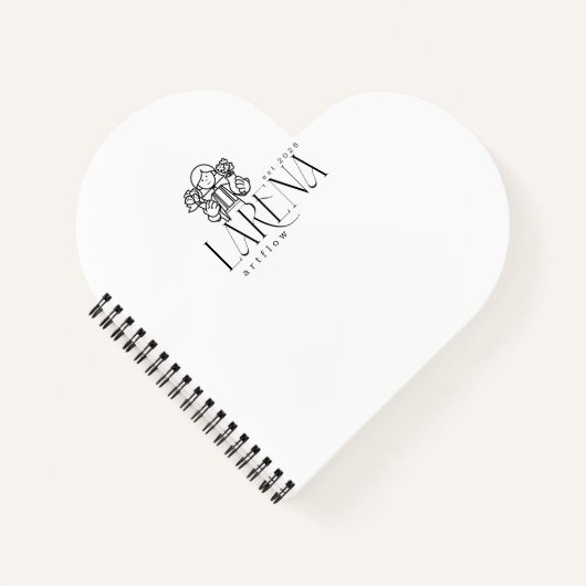 LARENA Artflow – Bloemig Logo Embleem Notitieboek (Voorkant)