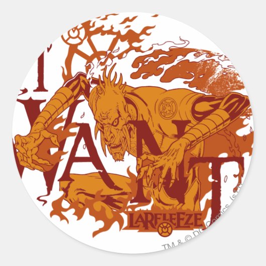 Larfleeze - Agent Sinaasappel 12 Ronde Sticker (Voorkant)