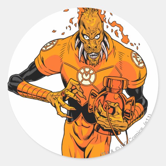 Larfleeze - Agent Sinaasappel 4 Ronde Sticker (Voorkant)