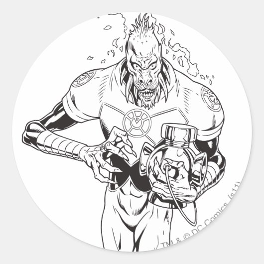 Larfleeze - Agent Sinaasappel 6 Ronde Sticker (Voorkant)