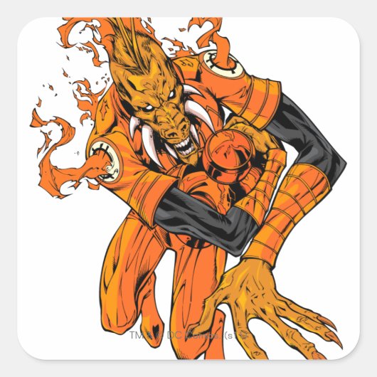 Larfleeze - Agent Sinaasappel 7 Vierkante Sticker (Voorkant)