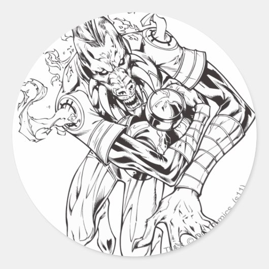 Larfleeze - Agent Sinaasappel 9 Ronde Sticker (Voorkant)