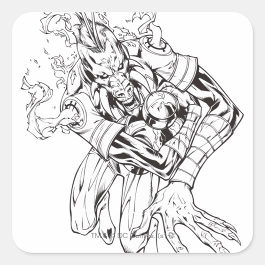 Larfleeze - Agent Sinaasappel 9 Vierkante Sticker (Voorkant)