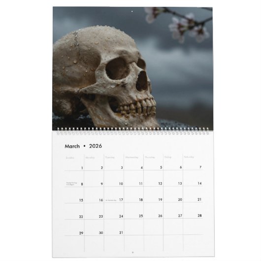 Large 2026 Skull Art Calendar Kalender (Mar 2026)