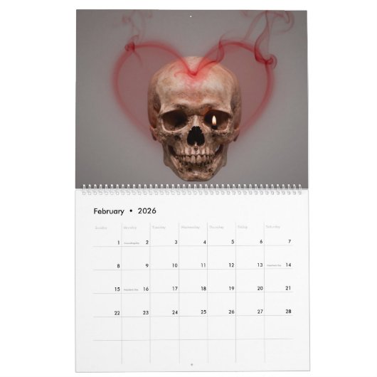 Large 2026 Skull Art Calendar Kalender (Feb 2026)