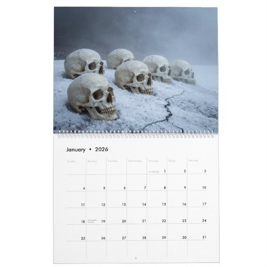 Large 2026 Skull Art Calendar Kalender (Jan 2026)