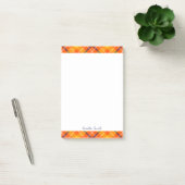 Large 4x6 Custom Fall Orange Gingham Plaid Pattern Post-it® Notes (Kantoor)