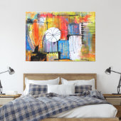 Large Abstract Acrylic Painting Canvas Afdruk (Insitu (Slaapkamer))