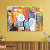 Large Abstract Acrylic Painting Canvas Afdruk (Insitu (Woonkamer))