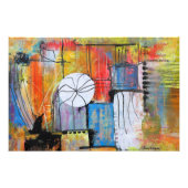 Large Abstract Acrylic Painting Foto Afdruk (Voorkant)