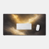 Large Abstract Golden Nebula Mouse Pad (Keyboard & Muis)