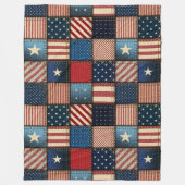 Large Americana Patchwork Afbeelding Fleece Deken (Voorkant)