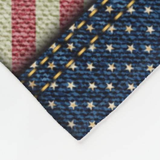 Large Americana Patchwork Afbeelding Fleece Deken (Hoek)
