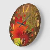 Large Autumn Leaves Wall Clock Grote Klok (Hoek)