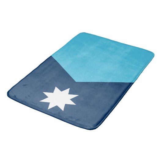 Large bath mat with flag of Minnesota, USA (Gekanteld)