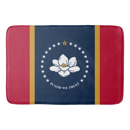 Large bath mat with flag of Mississippi, USA (Voorkant)