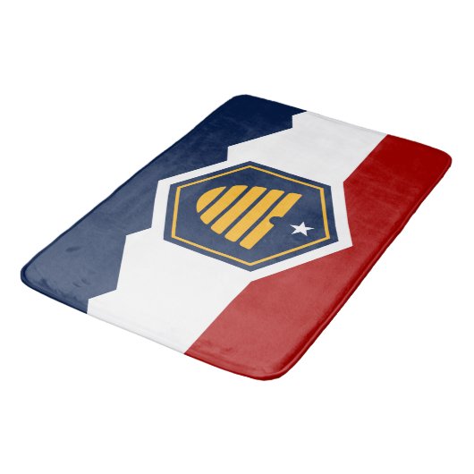 Large bath mat with flag of Utah, USA (Gekanteld)