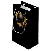LARGE BLACK & GOLD CHRISTMAS ORNAMENT KLEIN CADEAUZAKJE (Achterkant Gekanteld)