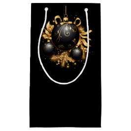 LARGE BLACK & GOLD CHRISTMAS ORNAMENT KLEIN CADEAUZAKJE