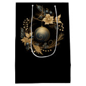 LARGE BLACK & GOLD CHRISTMAS ORNAMENT MEDIUM CADEAUZAKJE (Achterkant)