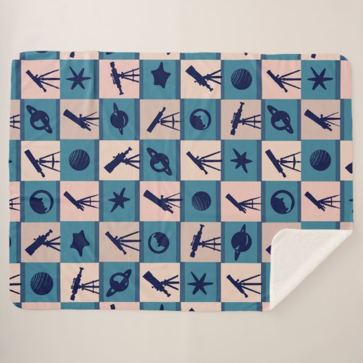 Large Blanket Telescope Pattern Sherpa Deken (Voorkant (horizontaal))