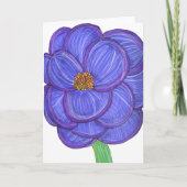 Large blue flower blank kaart (Voorkant)