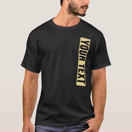Large Bold Big Font Text Name Black & Gold Mens T-shirt (Voorkant)