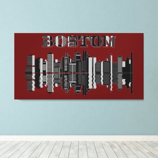 Large Boston Wall Art Canvas Afdruk (Insitu (Houten vloer))