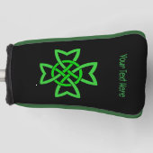 Large Bright Green Irish Celtic Abstract Knot Golfheadcover (Voorkant)