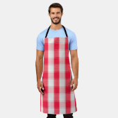 Large Checkered Apron Schort (Gedragen)