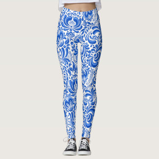 Large China blue and white pattern Leggings