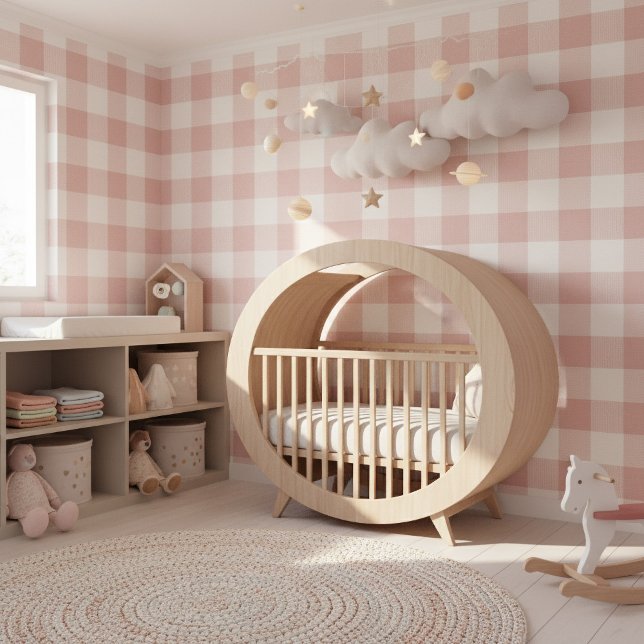 Large Classic Gingham Check Pink ID1245 Behang (Creator heeft geüpload)