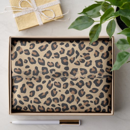 Large Classic Tan and Black Leopard Fur Spots Tissuepapier (Geschenk)