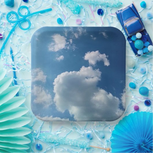 Large cloud papieren bordje (Feest)