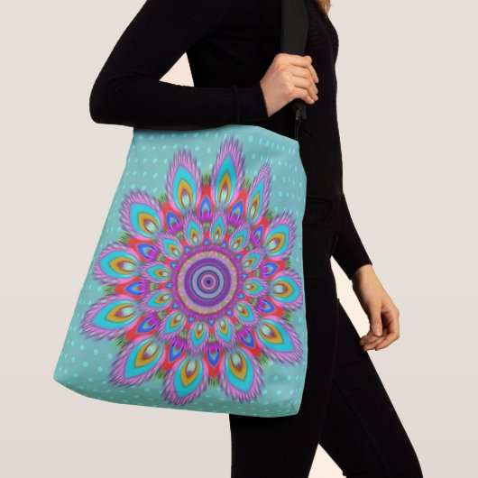 Large cross body canvas tas psychedelisch (Dichtbij)