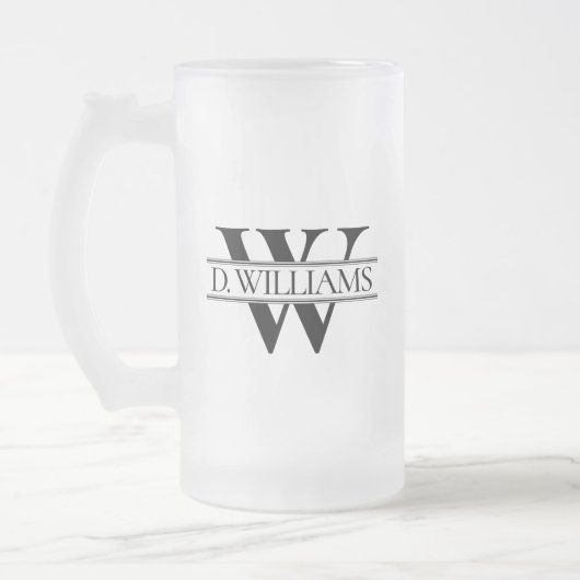 Large Custom Monogram Initial Matglas Bierpul (Links)