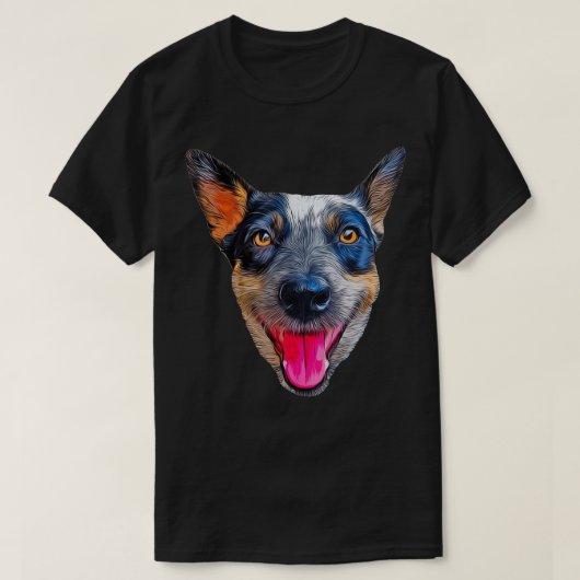 Large Cute Heeler, Australian Cattle Dog (ACD) Hap T-shirt (Design voorkant)