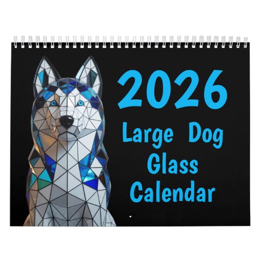 Large Dog Glass Calendar Kalender (Hoes)