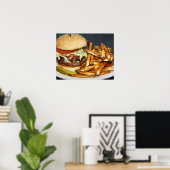 Large Double Half Pound Burger Fries and Cola Poster (Thuiskantoor)