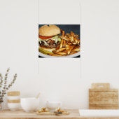 Large Double Half Pound Burger Fries and Cola Poster (Keuken)