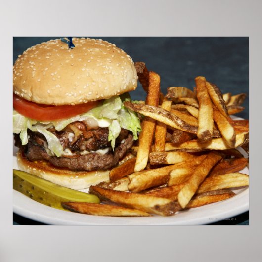 Large Double Half Pound Burger Fries and Cola Poster (Voorkant)
