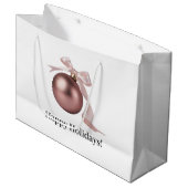 LARGE DUSTY ROSE HOLIDAY GIFT BAG GROOT CADEAUZAKJE (Voorkant Gekanteld)
