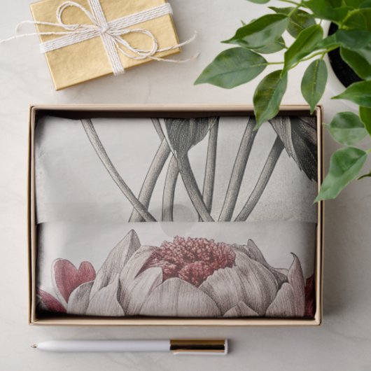 Large Elegant Peonies Furniture Decoupage Tissuepapier (Geschenk)