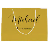 Large Elegant Wedding Gift Bag with Custom Text Groot Cadeauzakje (Achterkant)